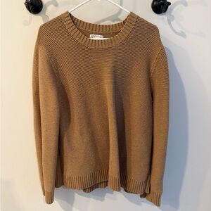 Elegant Tan Women's Crew Neck Sweater